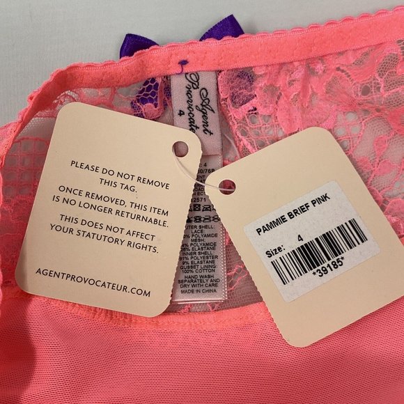 Agent Provocateur Pammie Pink Brief AP4 Large NWT - Picture 16 of 16
